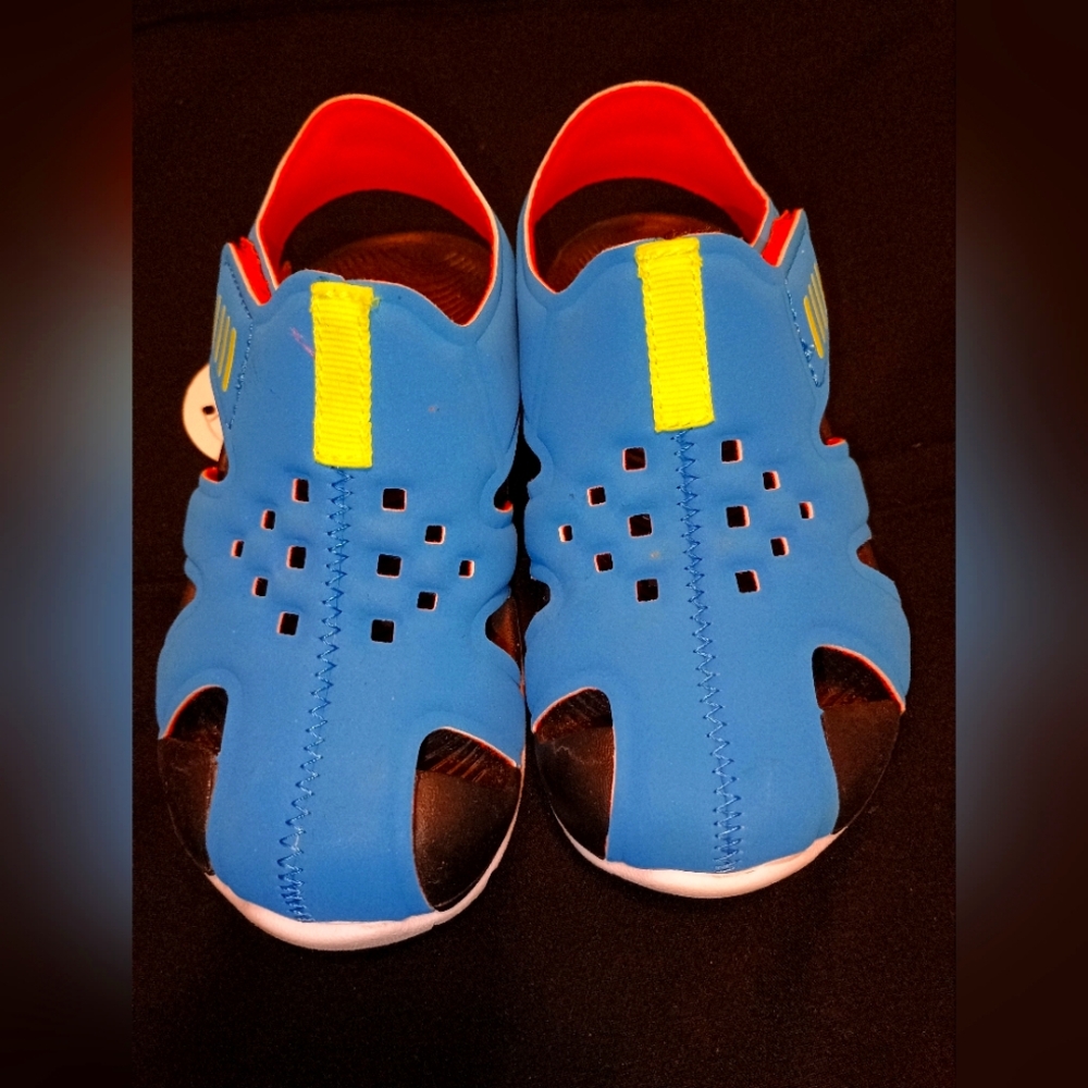 Nike Kids Blue and Red Sandals